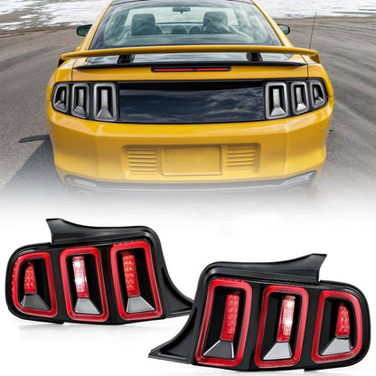 Solidspare Tail Lights Black Brake Lamps For 2010-2014 Ford Mustang Full LED w/ Sequential