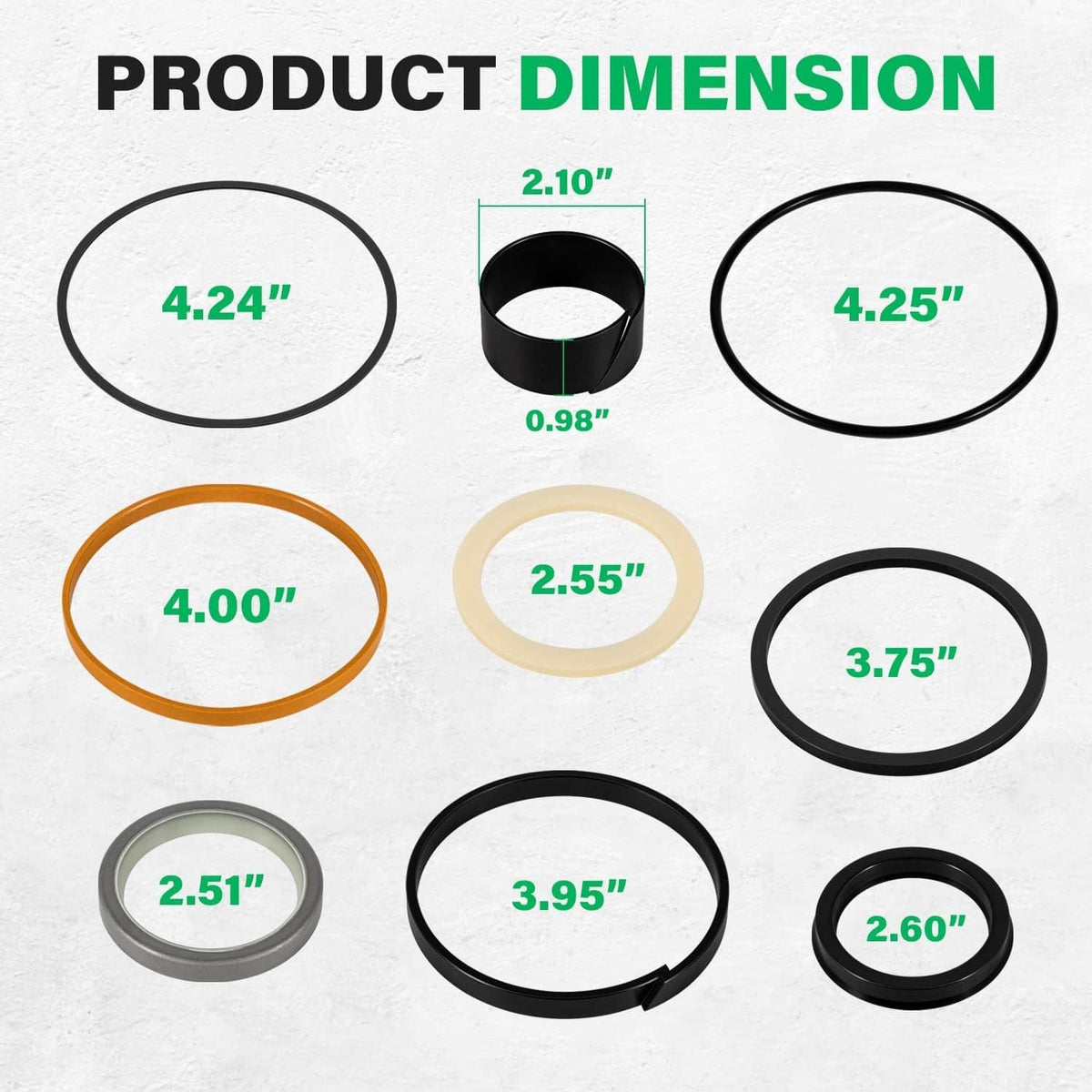 Solidspare G109423 G105545 1543273C1 Hydraulic Cylinder Seal Kit for Case 450 455 550 580