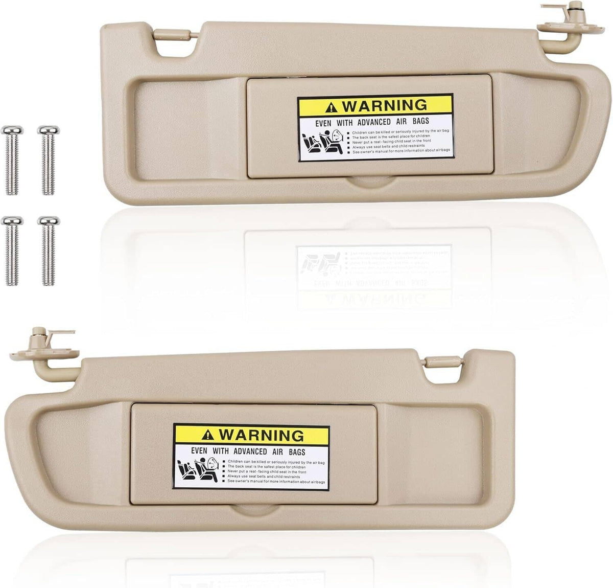 Solidspare 1Set Beige Sun Visor Left & Right Visor Kit For 2006-2011 Honda Civic Visors