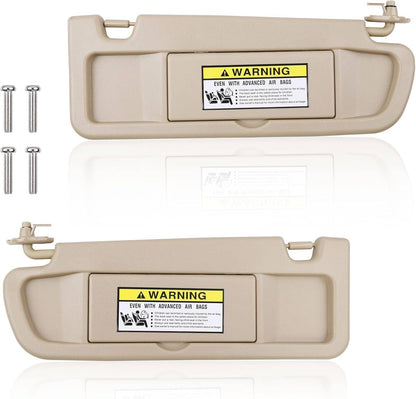 Solidspare 1Set Beige Sun Visor Left & Right Visor Kit For 2006-2011 Honda Civic Visors