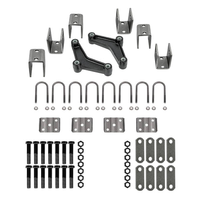 Solidspare Tandem Trailer Axle Suspension Kit U-bolt Hanger Kit 4 Leaf Springs Equalizer