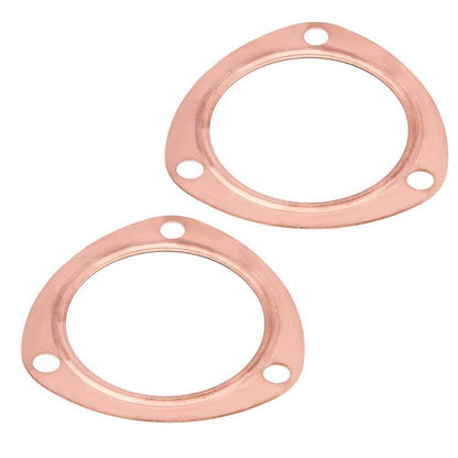 Solidspare New Set 3" Copper Header Exhaust Collector Gaskets Flanges 3 Bolt Universal