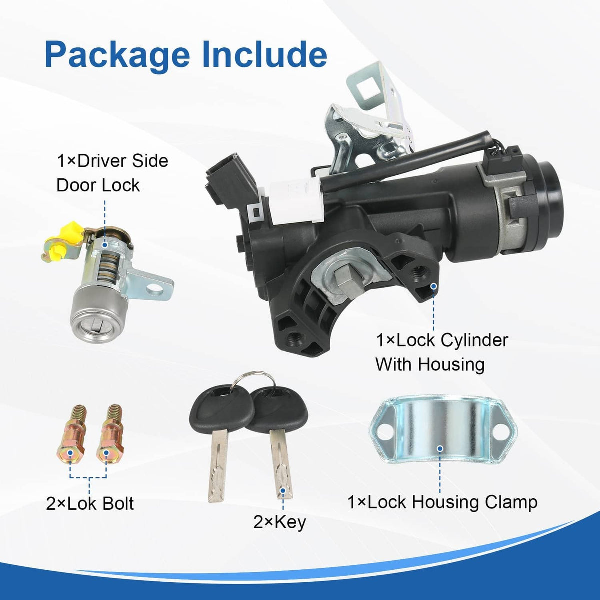 Solidspare Ignition Lock Switch Assembly with Keys For Accent 2012-2017 81910-1R110