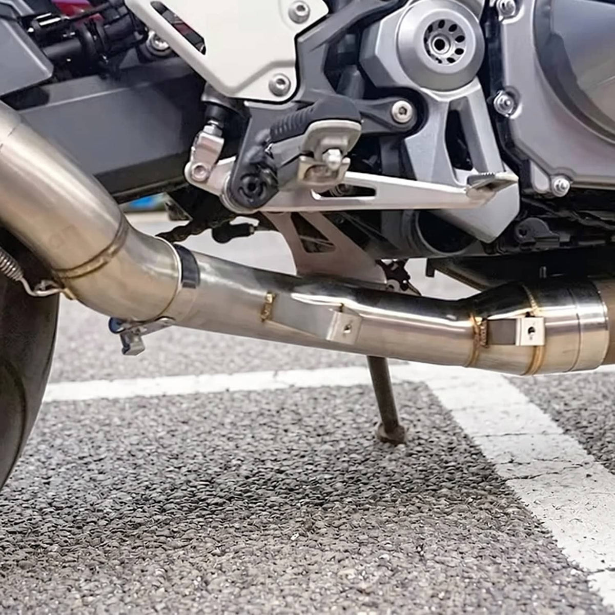 Solidspare Exhaust Pipe For Z900 17-25 Stainless Steel Mid Slip On Exhaust Middle Link Pipe