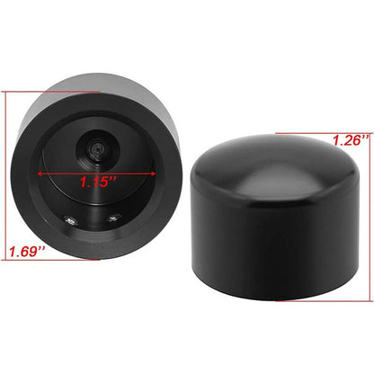 Solidspare Black Front Axle Cap Nut Covers For Harley Street Glide Road King Softail Dyna