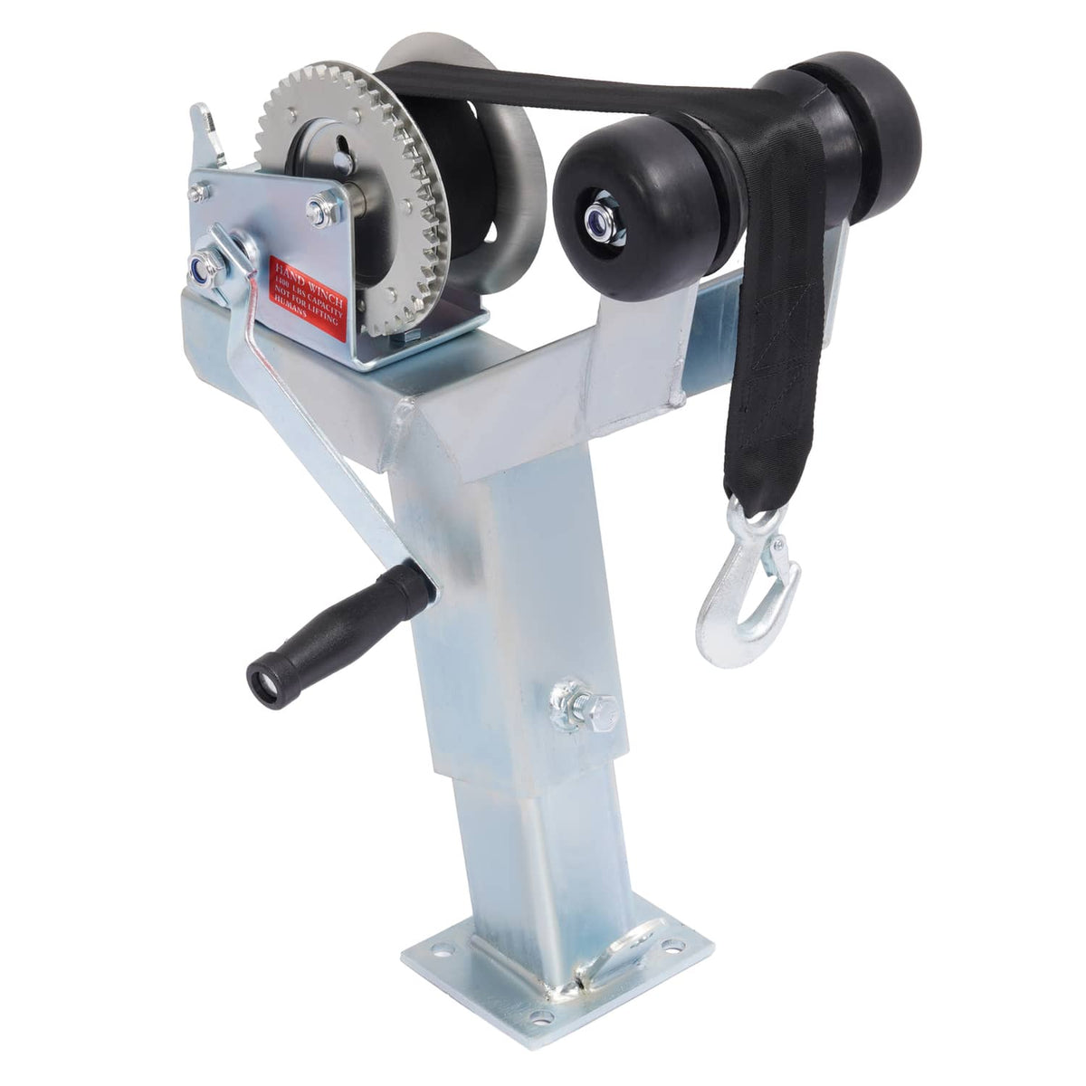 Solidspare Adjustable Winch Stand Winch Post W/ 1400lbs Winch Roller For Boat Trailers