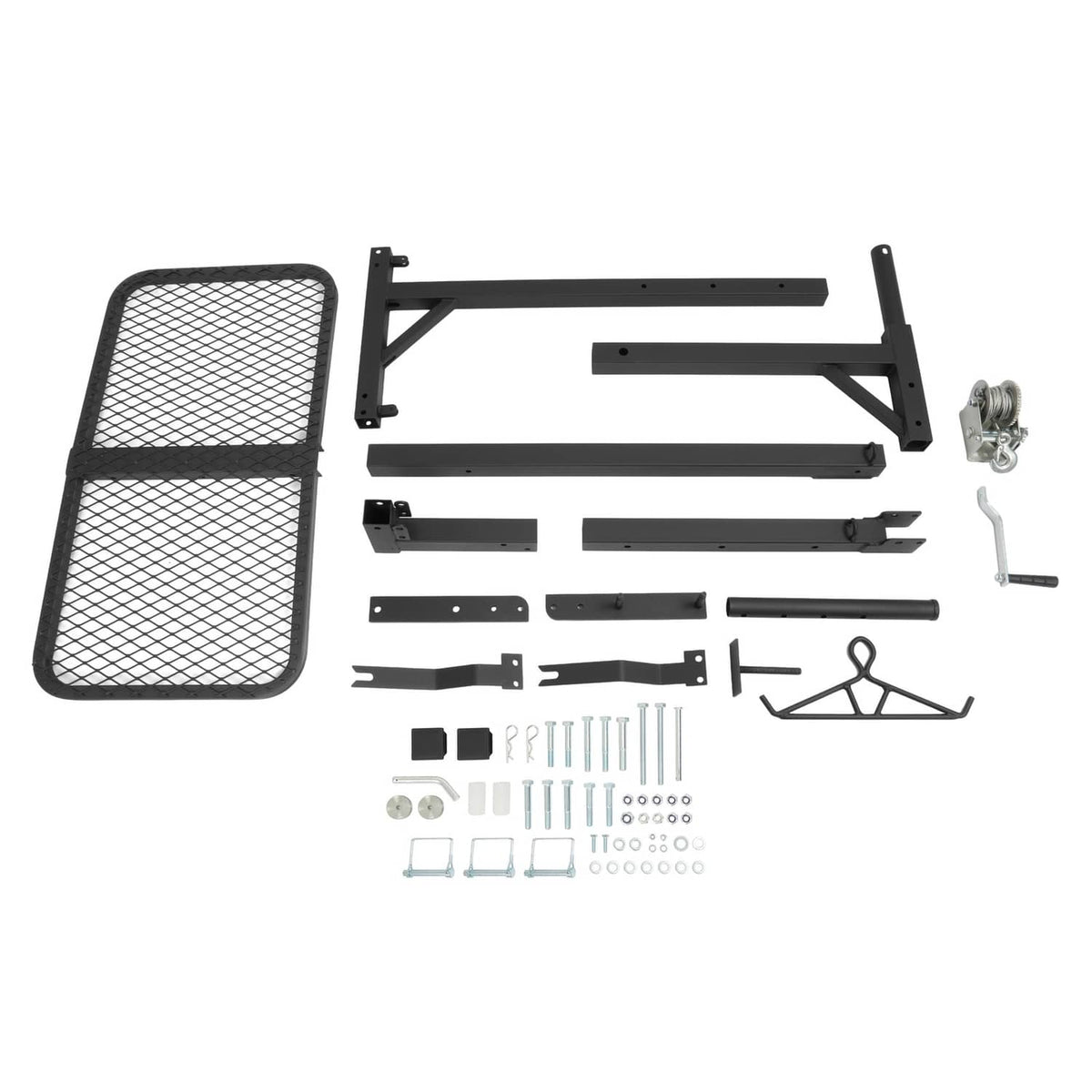 Solid Spare 400lbs 360° Swivel Hitch Mount Deer Hanger Game Hoist w/ Lifting System Platform
