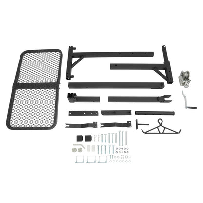 Solid Spare 400lbs 360° Swivel Hitch Mount Deer Hanger Game Hoist w/ Lifting System Platform