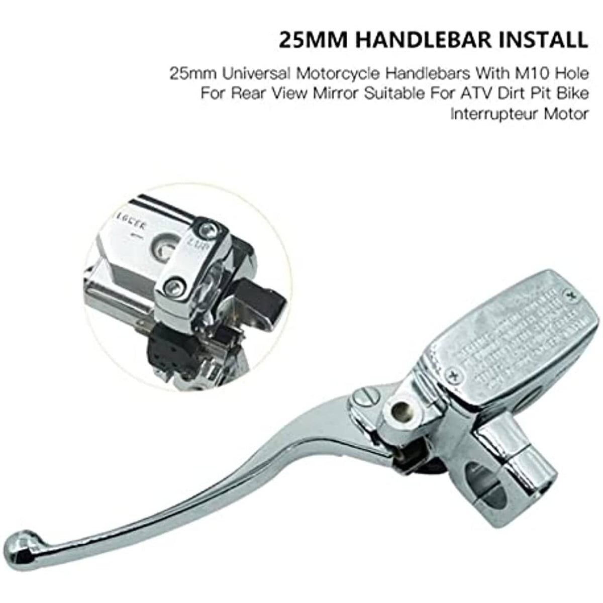 Solidspare 1" Left Hydraulic Brake Master Cylinder Clutch Lever for Suzuki Intruder Chrome