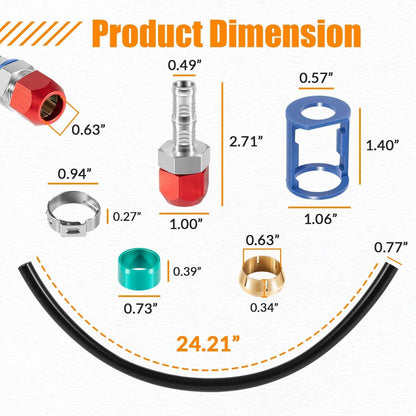 Solidspare 800-670 A/C Line Splice Kit for 5/8” Line With No.10 Hose, Line to Hose Repair