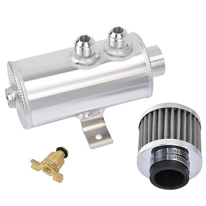 Solidspare 750ml 10AN Oil Catch Can Reservoir Tank & Breather Filter Baffled Kit Aluminum