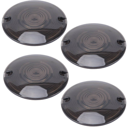 Solidspare 4PCS Smoke Turn Signal Light Cover Lens for Harley Touring Electra Road King