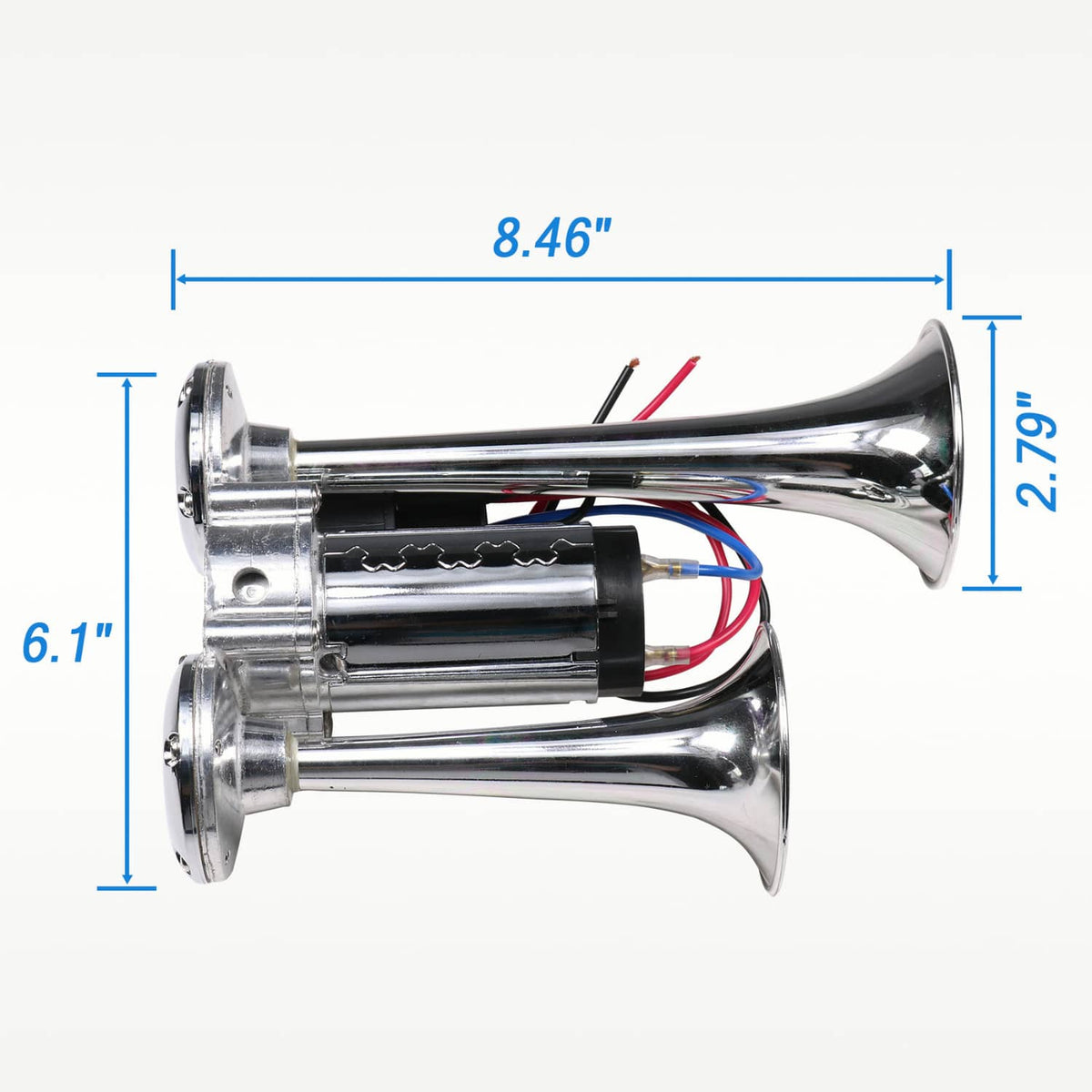 Solidspare Super Loud Car Electric Horn 600DB 12V Dual Trumpets Truck Boat Train Speaker