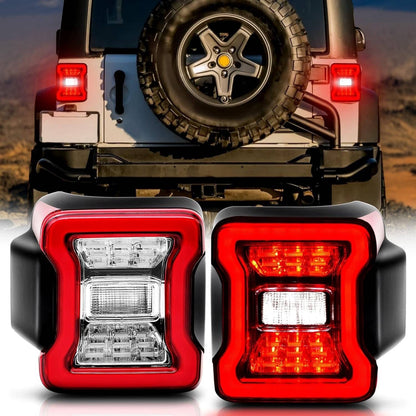 Solidspare Rear Brake Turn Signal Lamps LED Tail Lights For Jeep Wrangler JK JKU 2007-2018