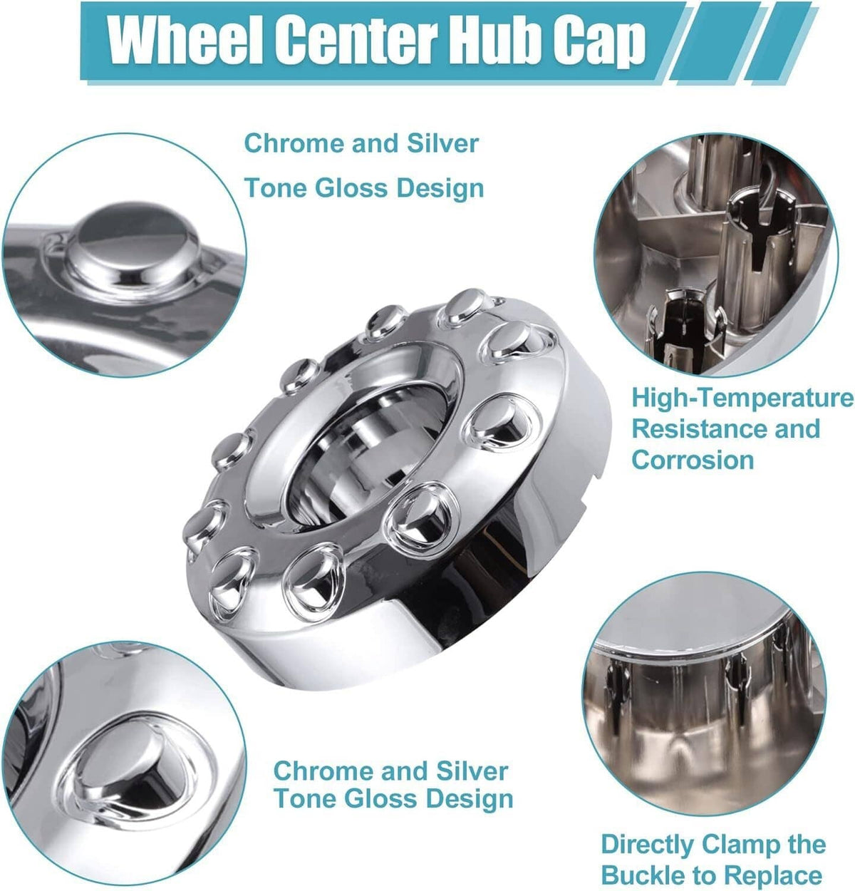 Solidspare New Wheel Center Hub Caps Dually 10 Lug For 2005-2017 Ford F450 F550 Super Duty