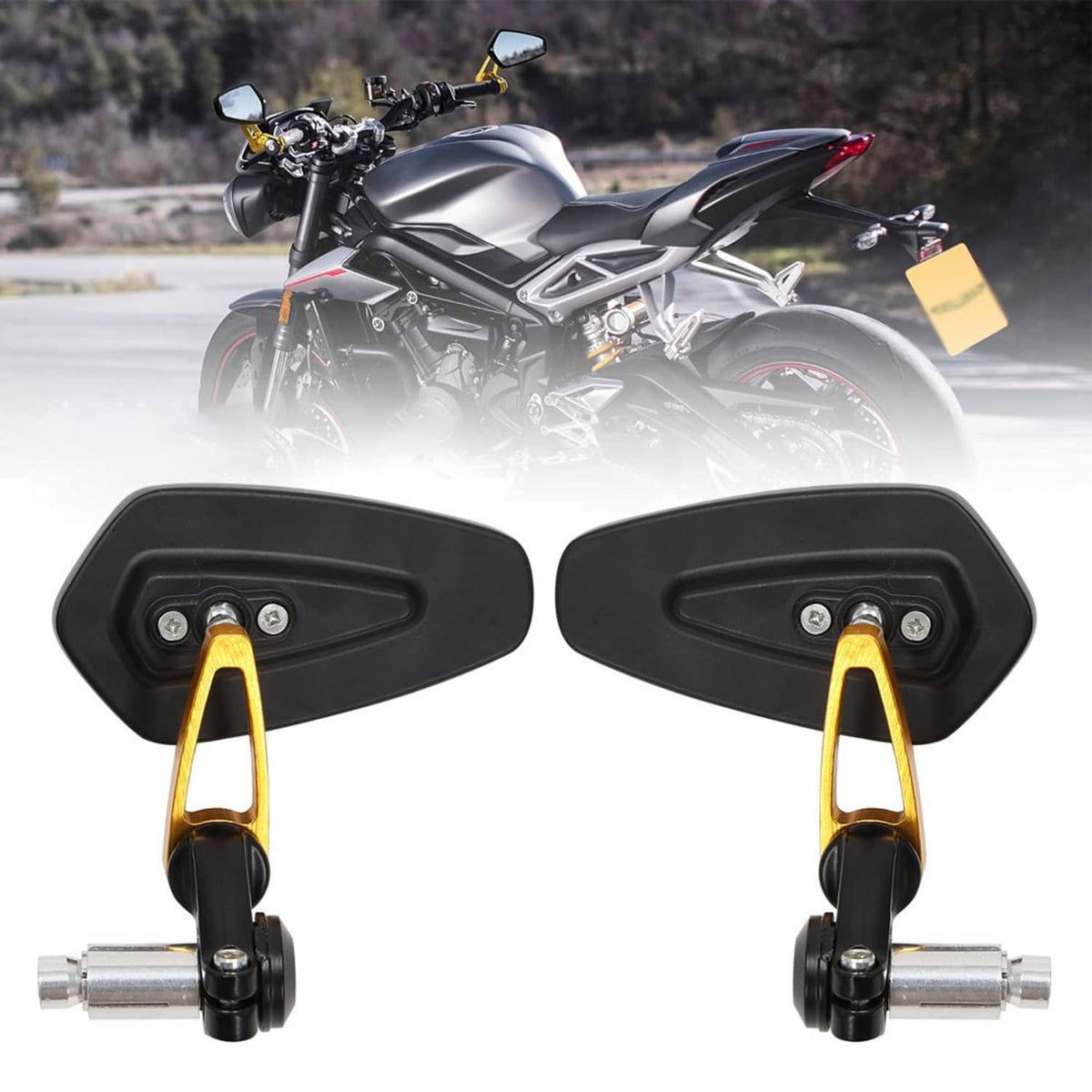 Solidspare 7/8" 22mm Handle Bar End Mirrors Rearview Arrow For 890 390 690 790 1290 1090