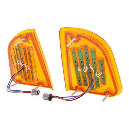 Solid Spare Pair Amber LED Turn Signal Lights For KW Kenworth K300 T300 T330 T600 1986-2008