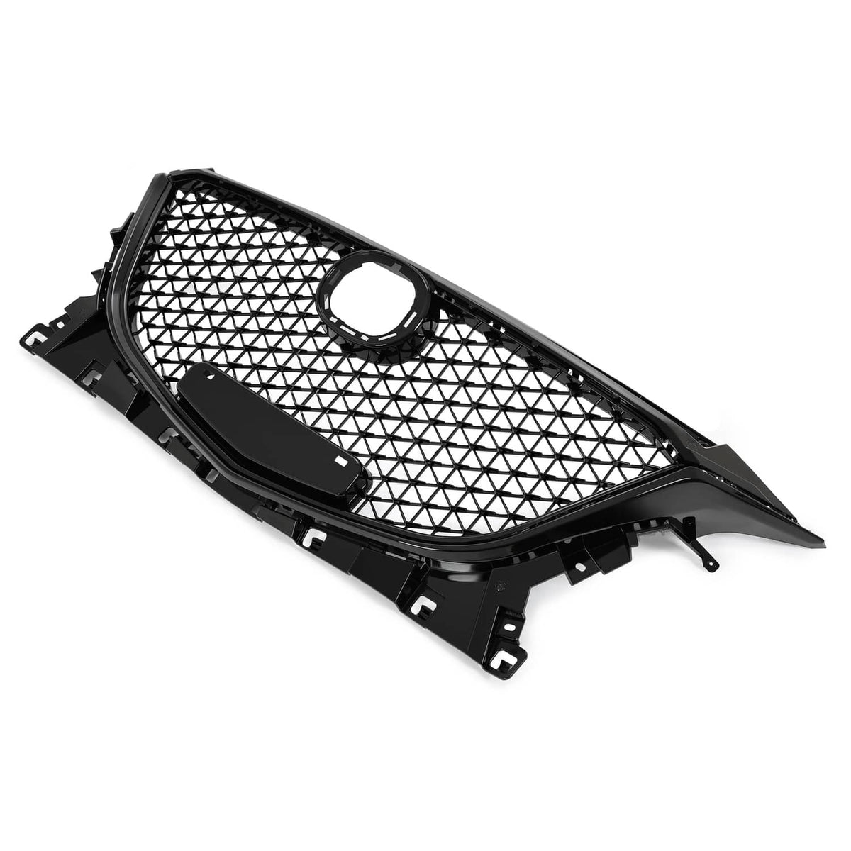 Solid Spare For Mazda 3 Axela 2014-2016 15 Honeycomb Upper Grille Bumper Assembly Set Black