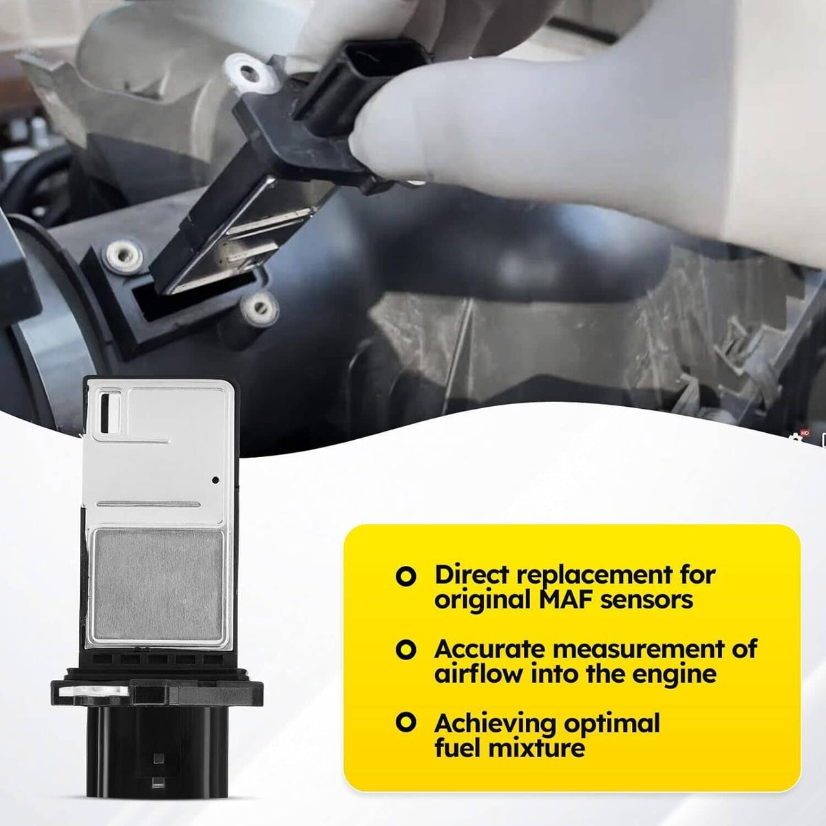 Solidspare Mass Air Flow Meter Sensor MAF For 2005-2015 Nissan Frontier 2.5L L4 22680-7S000