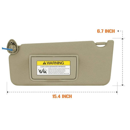 Solidspare 2Pcs Tan Sun Visor w/ Light & Mirror 83280-TA5-A51ZA For 2008-2017 Honda Accord