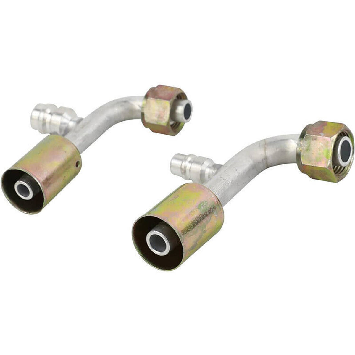 Solidspare AC Fitting Set #8 and #10 Female Oring Beadlock 90 Degree & R134a pressure valve
