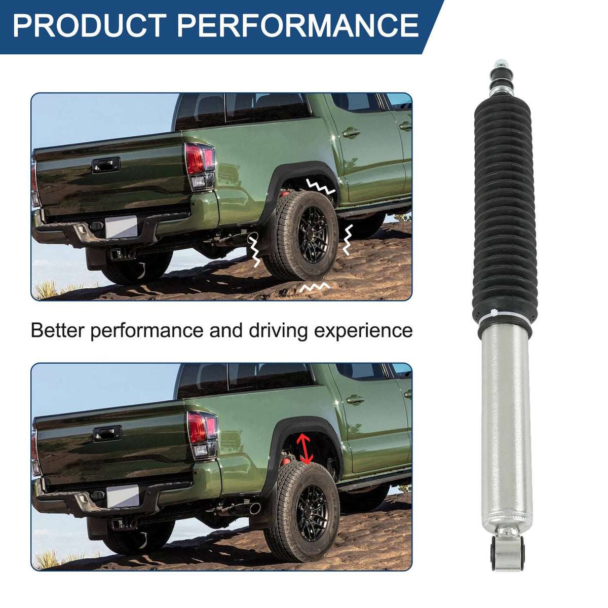 Solidspare B8 5100 0-1" Rear Pair Shock Absorber Kit 24-186728 For Toyota Tacoma 2005-2021