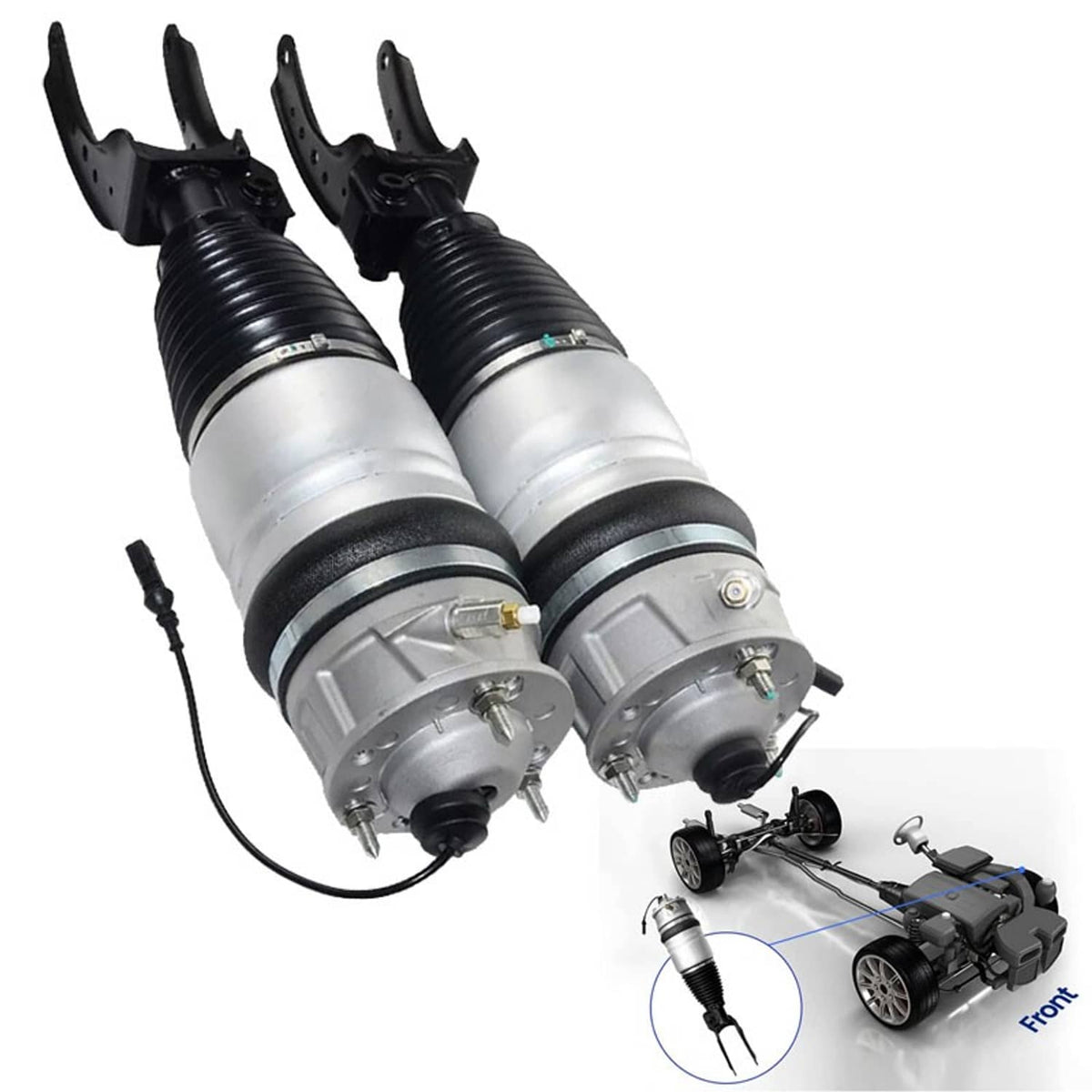 Solidspare Front Left Right Air Suspension Shock Struts For Porsche Cayenne 92A 2010-2018