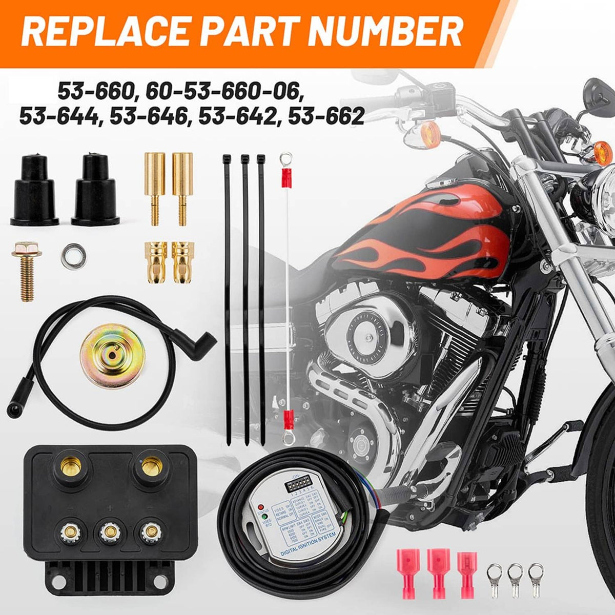 Solidspare 53-660  Single Fire Programmable Ignition Kit For Harley Big Twin Evo XL