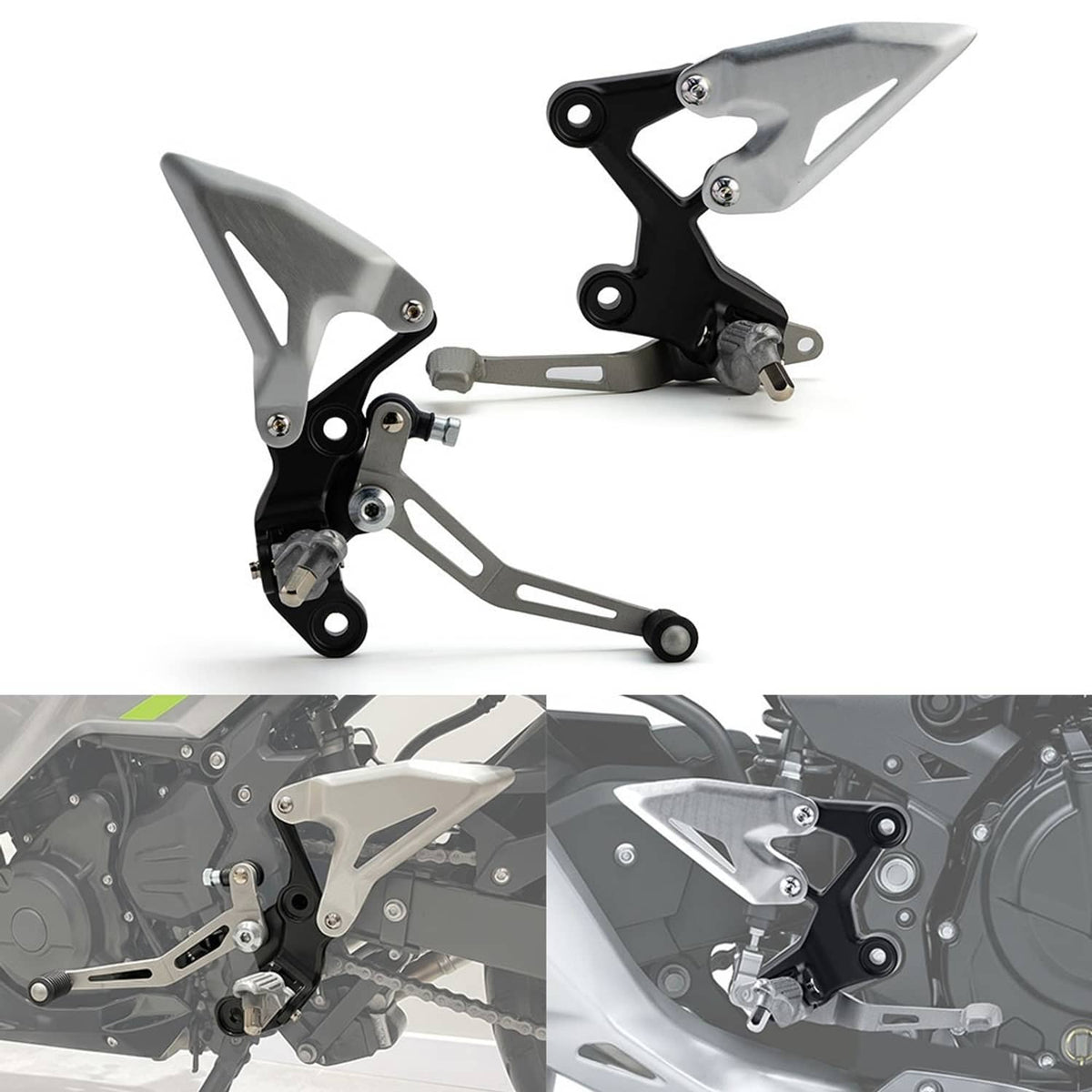 Solidspare Driver Foot Pegs Bracket Fit For Kawasaki Ninja 400 18-24 Z400 19-24 Z500 24-25