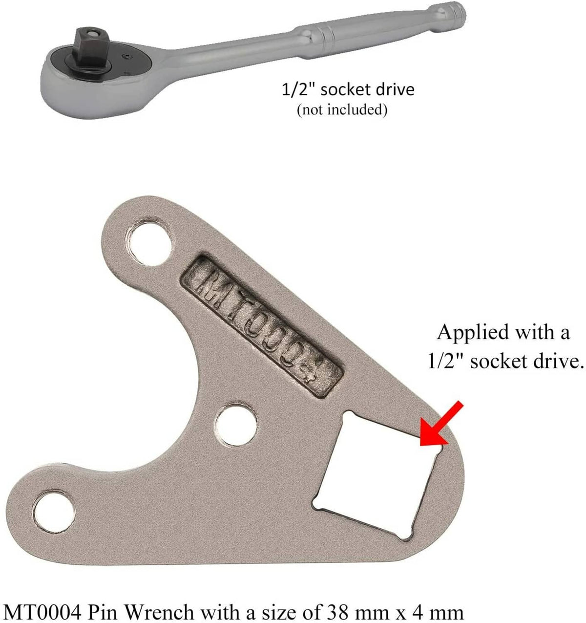 Solid Spare Outboard Trim/Tilt Pin Wrench MT0004-38mmx4mm for Seastar, Four Stroke Yamaha V6