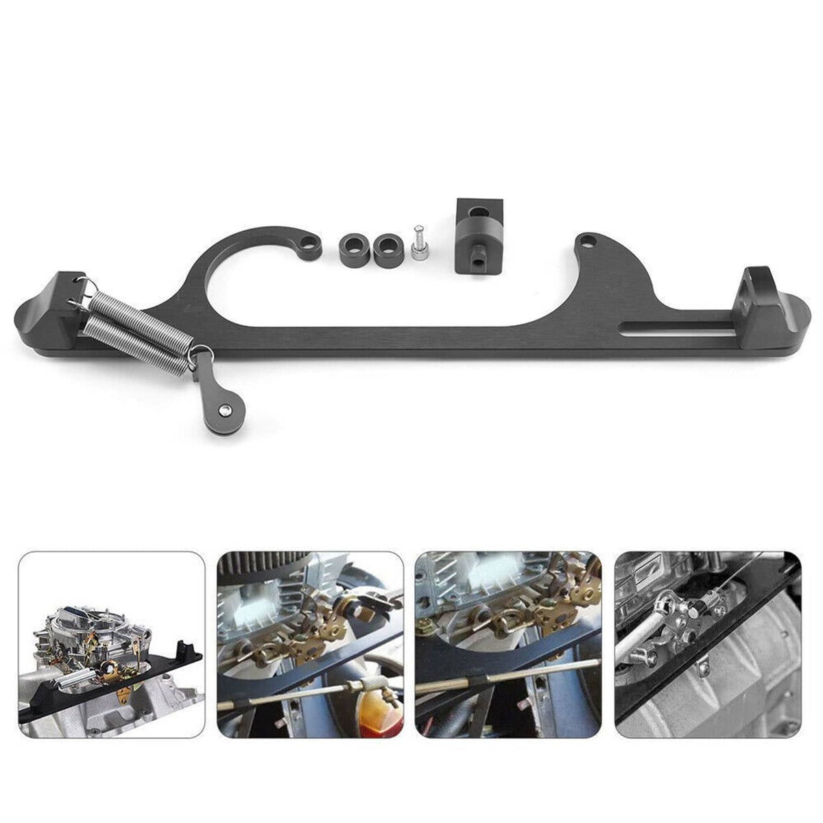 Solidspare New Throttle Cable Carb Bracket For Holley 4150 4160 Carburetor 350 SBC Aluminum