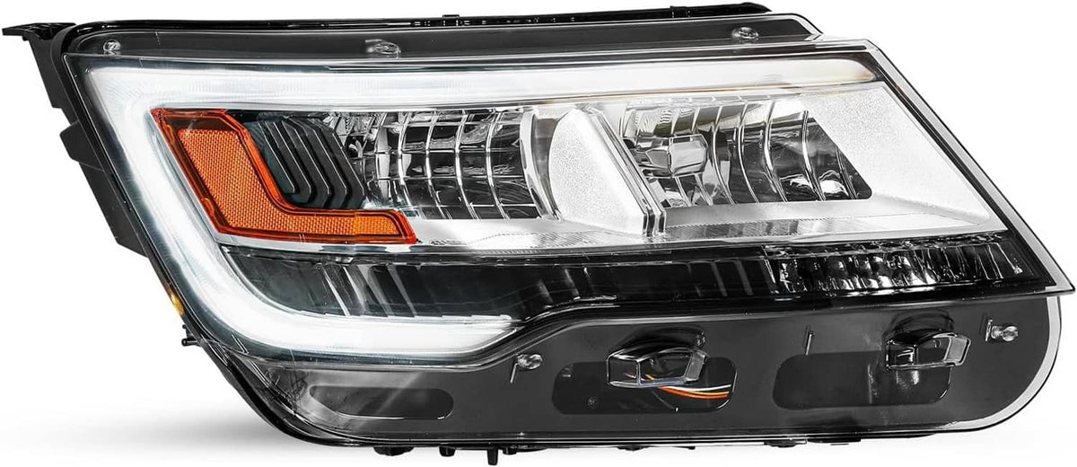 Solidspare New Right Side Headlights Assembly w/LED DRL For 2016-2019 Ford Explorer Chrome