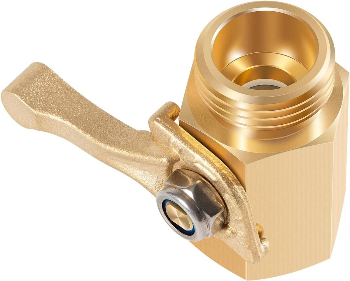 Solidspare 12353 Heavy-Duty Brass Shut-Off Valve 3/4” Hose Thread Full Flow 1/2” Opening
