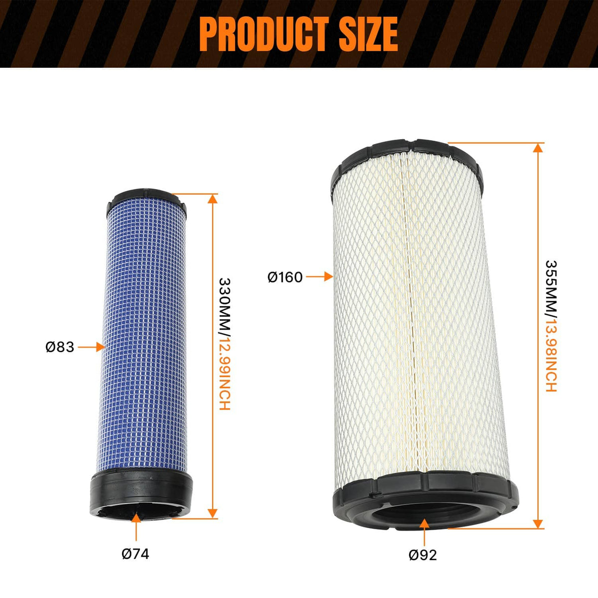 Solidspare Fits For Wix 46562-46569 Outer+Inner Air Filters P828889-P829333 RS3544-RS3545