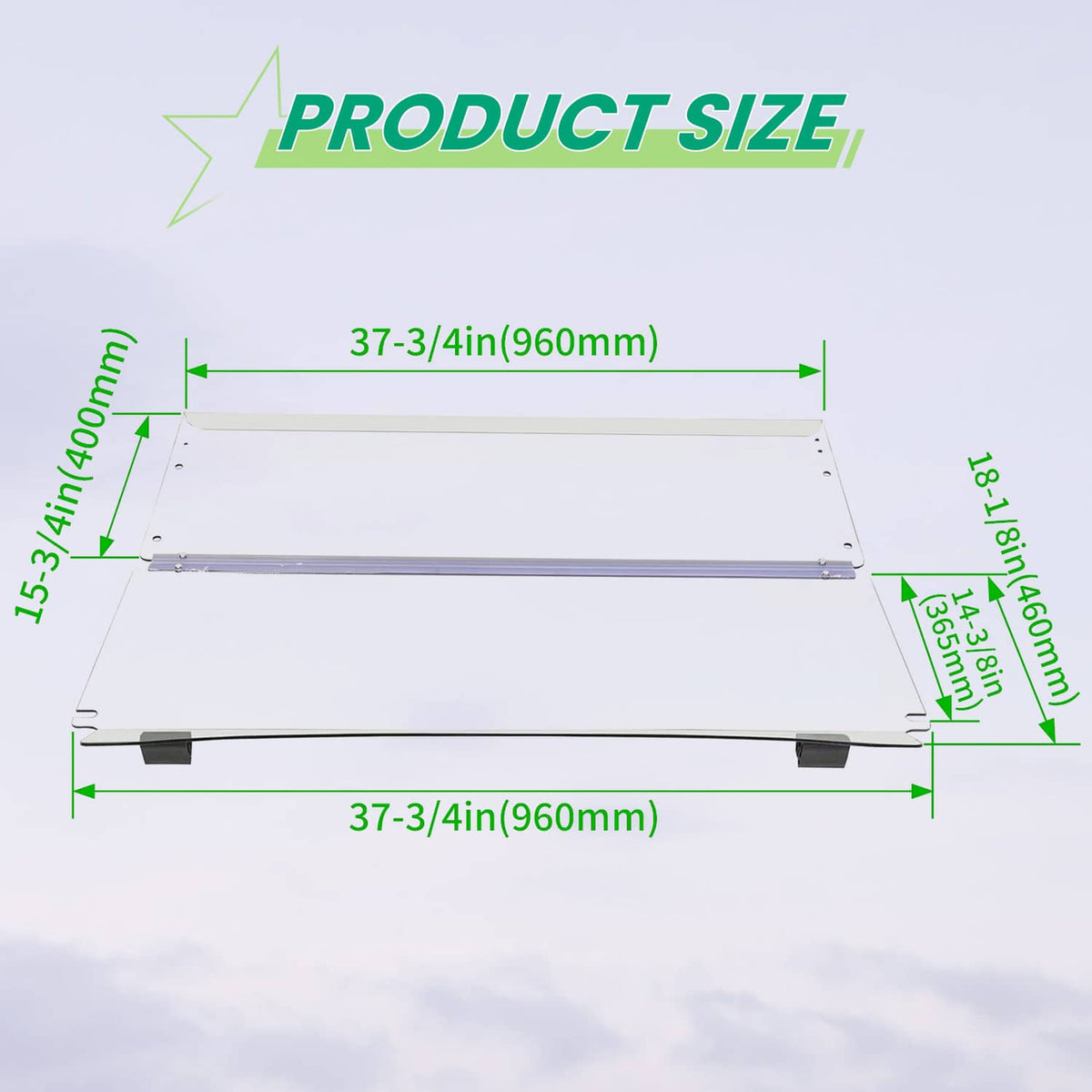 Solidspare Windshield For Club Car Precedent 2004 - Up Folding Clear Golf Cart Windscreen