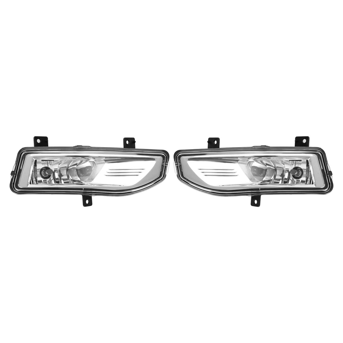 Solid Spare For 2017-2020 Nissan Rogue S SL SV Front Bumper Fog Lights Lamps w/Bezel+Bulbs
