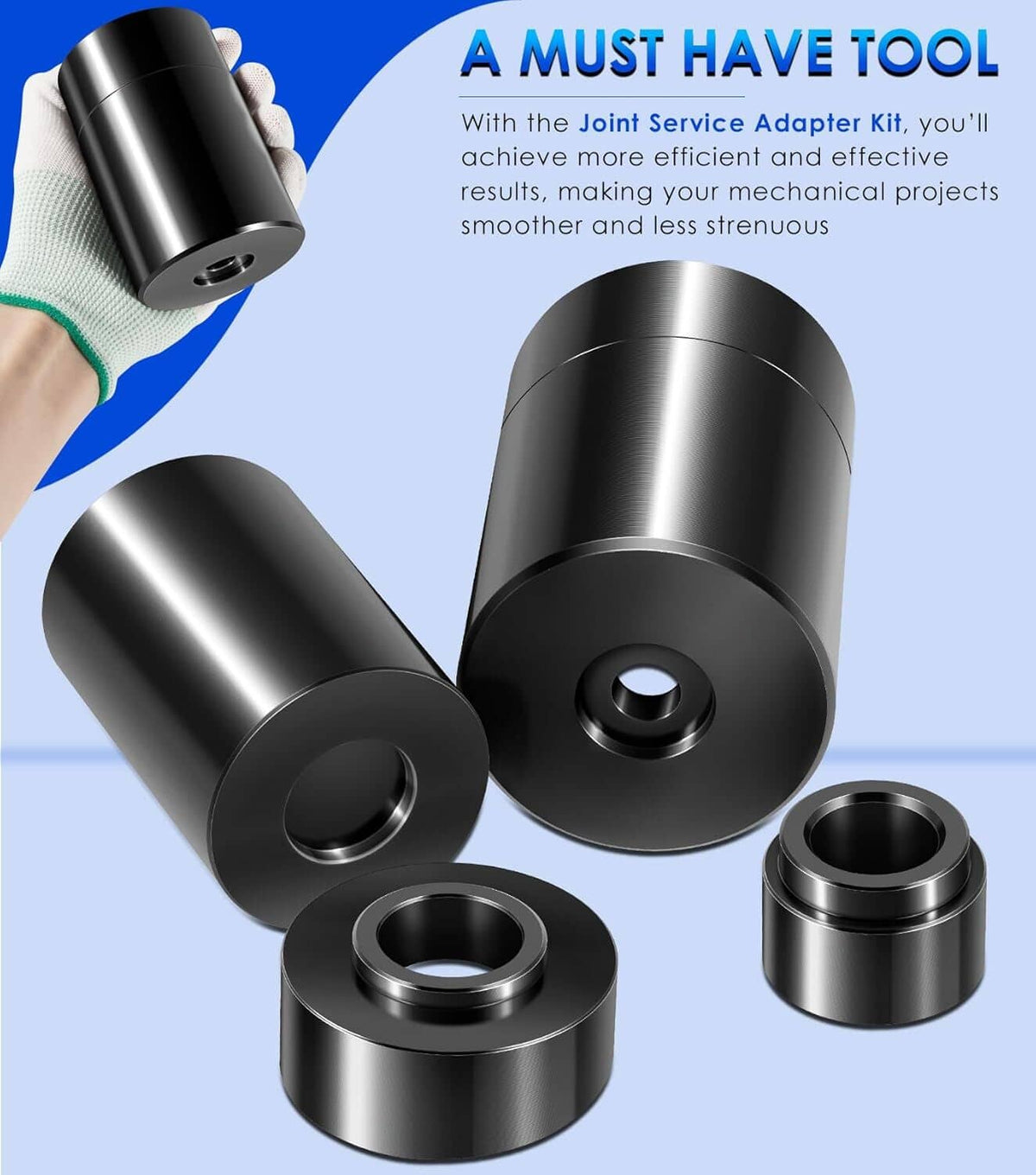 Solid Spare Ball Joint Service Adapter Tools Kit 7894 for Jeep Wrangler & Dodge Ram Trucks