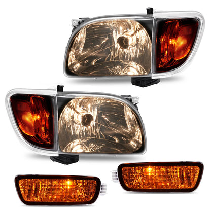 Solid Spare Pair Headlights Corner Signal Lights Lamp w/All Bulbs For Toyota Tacoma 2001-04