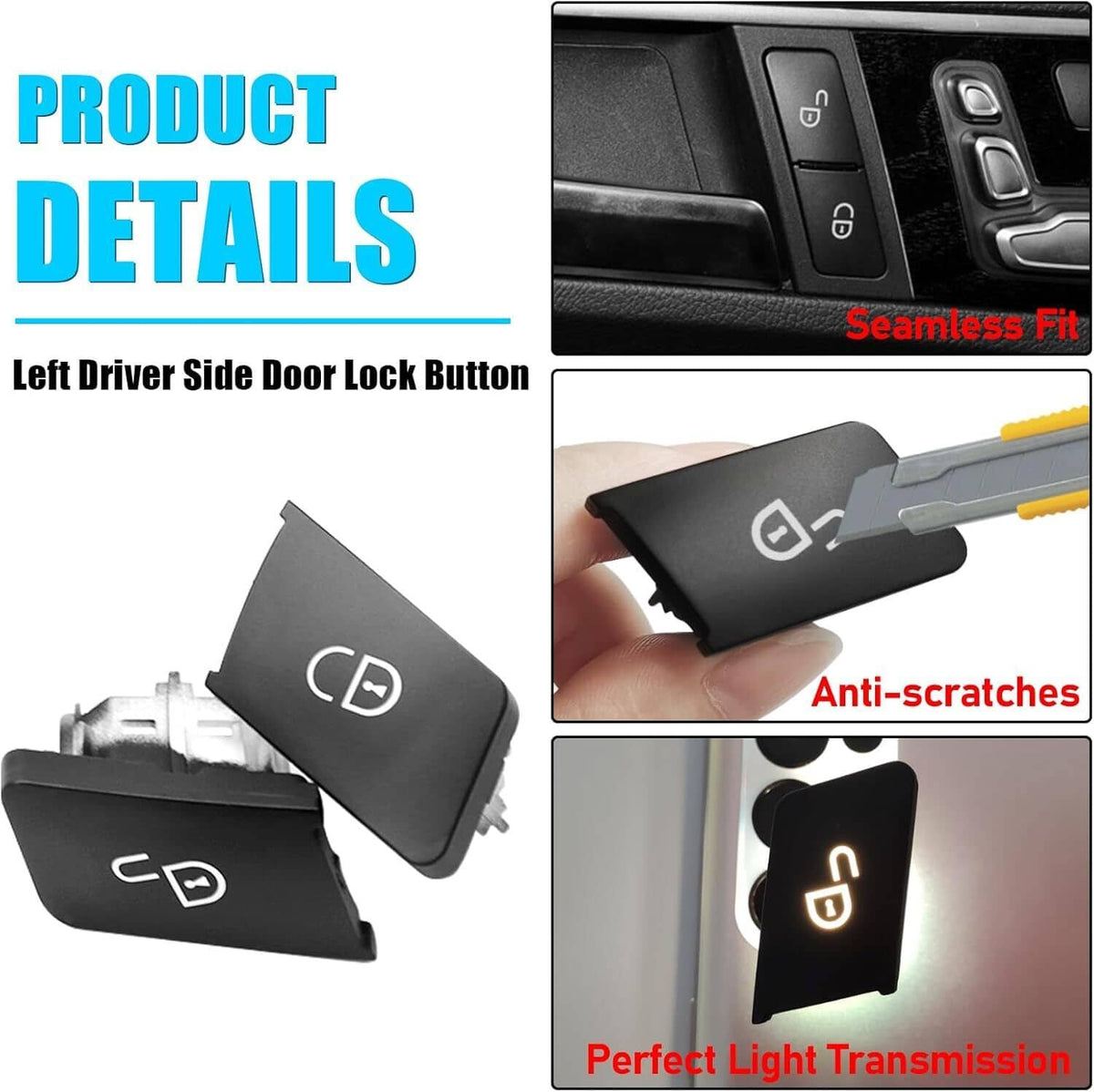 Solidspare Door Lock Switch Button Driver Side For Mercedes-Benz C-Class W204 Sedan 07-14