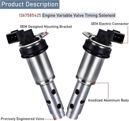 Solidspare Set Variable Timing Control Valve Solenoid VVT fit for BMW 328i X3 VANOS Z4