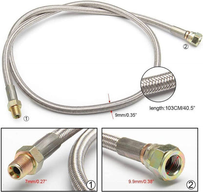 Solidspare Turbo Charger Oil Drain Return Line Oil Feed Complete Kit For T3 T4 T70 T66 GT35