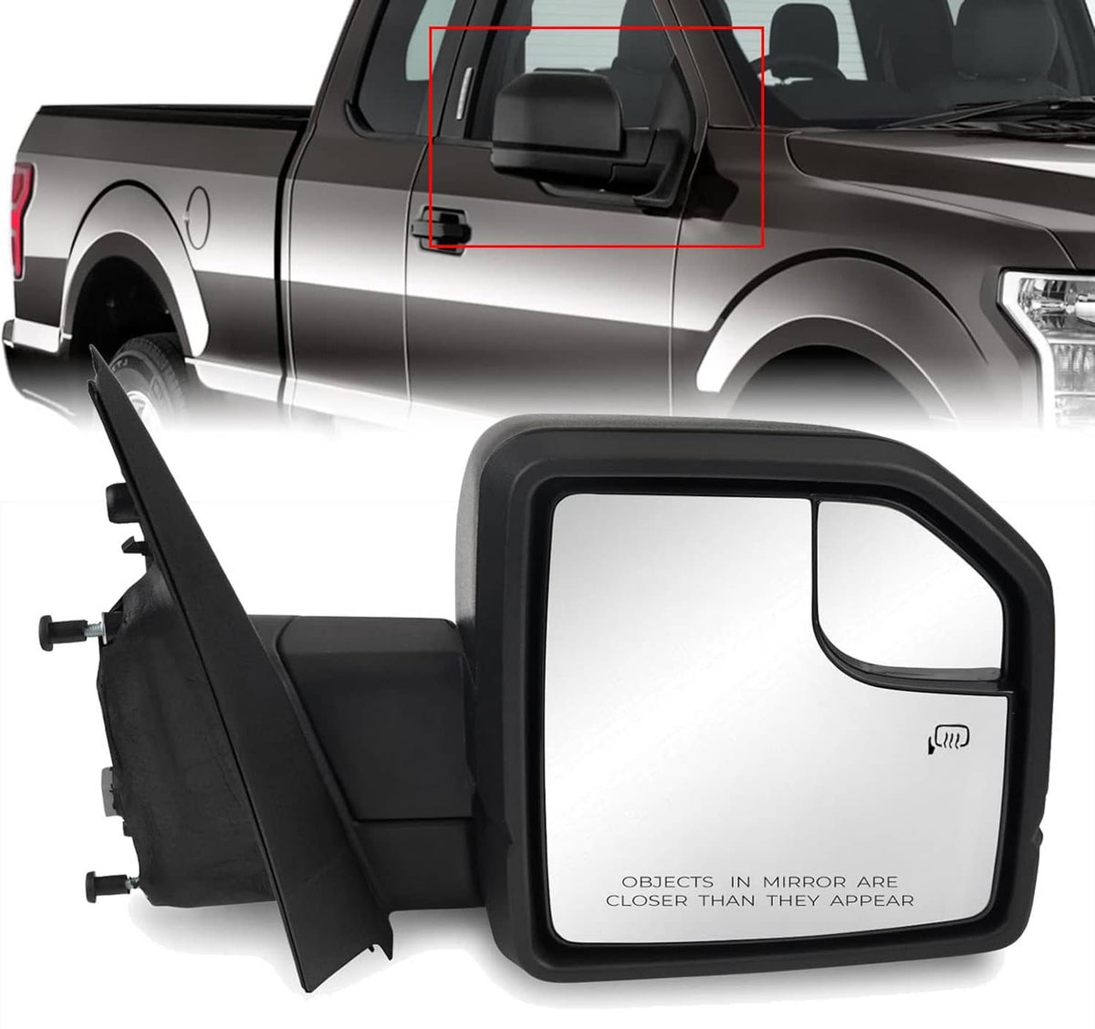 Solidspare Right Side Mirror For 2015-2020 Ford F150 Power Heated Adjustment Signal 6-pins