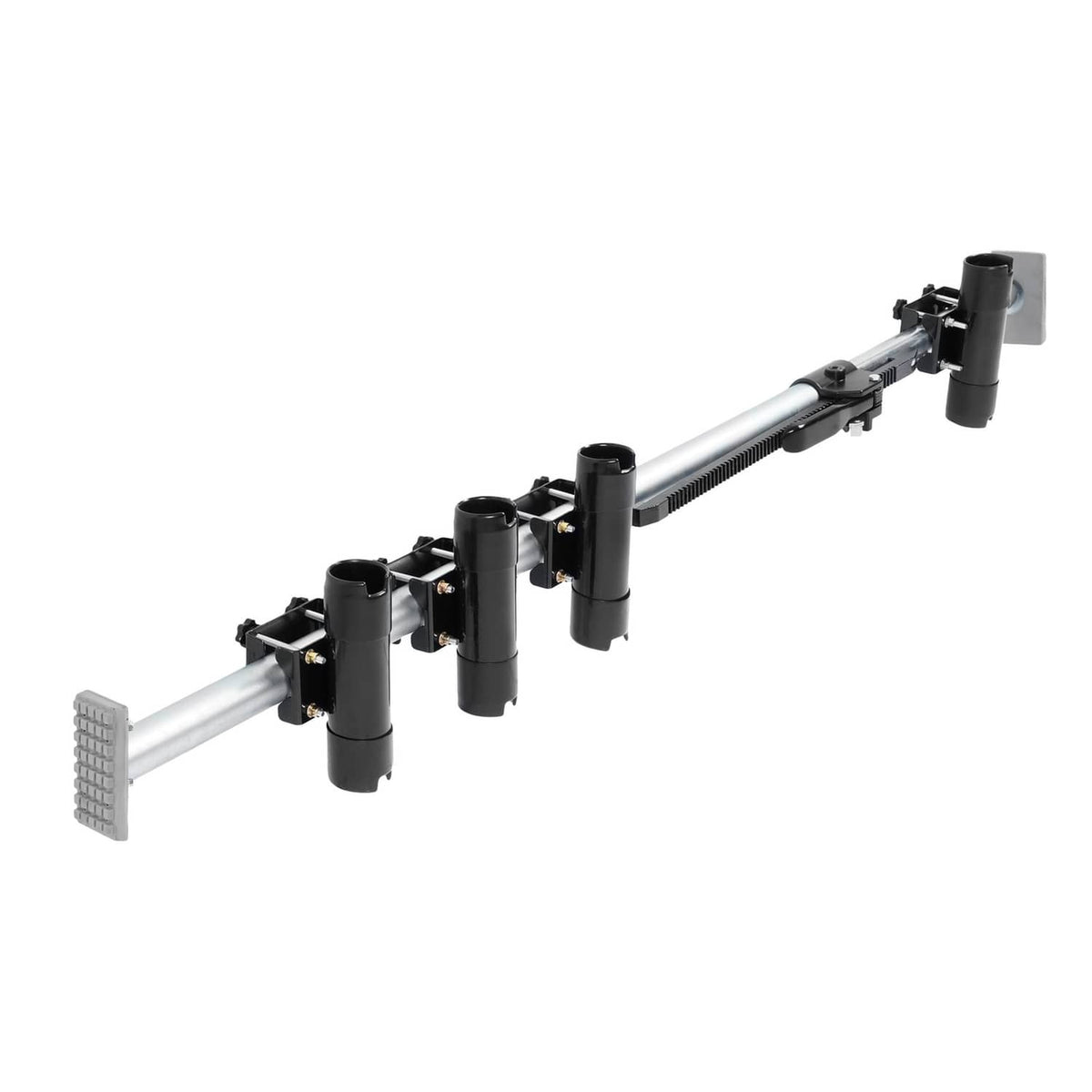 Solid Spare Truck Bed Rod Rack Fishing 4 Rod Holder Aluminum Adjustable Pickup Silvery Black