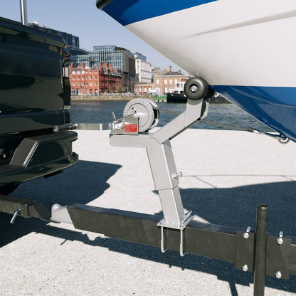 Solidspare Adjustable Winch Stand Winch Post W/ 1400lbs Winch Roller For Boat Trailers