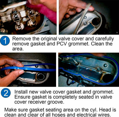 Solid Spare Valve Cover Gasket Set w/ Grommet for Chevy GM Isuzu 4.8L 5.3L 6.0L 6.2L 7.0L V8