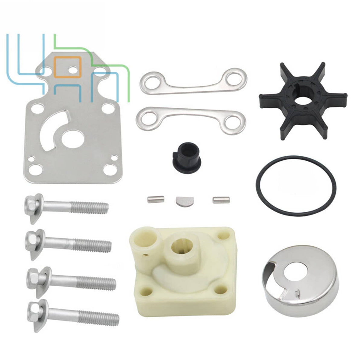 Solid Spare Yamaha 15 / 20 HP 4-Stroke Water Pump Kit W/Housing Replaces 6AH-W0078-00-00