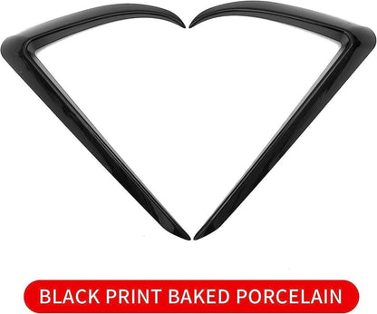 Solidspare Gloss Black Front Fog Light Eyebrow Cover Trim For Tesla Model 3 2017-2023 U8