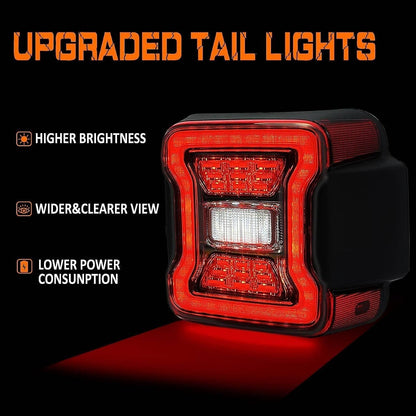 Solidspare Rear Brake Turn Signal Lamps LED Tail Lights For Jeep Wrangler JK JKU 2007-2018