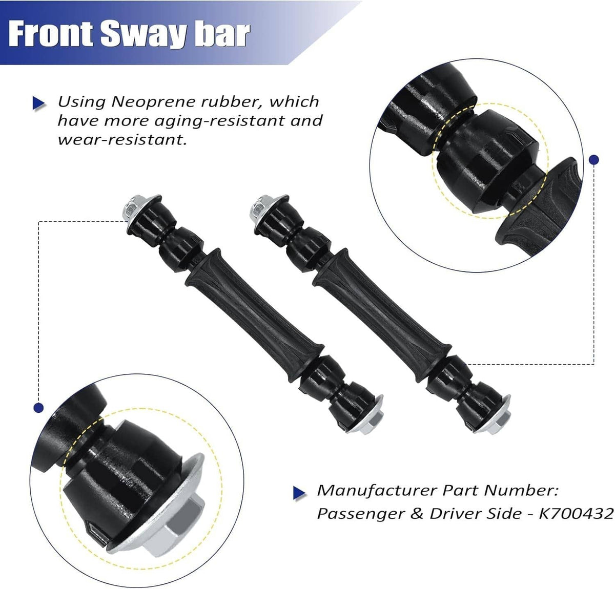 Solidspare For 16-18 GMC Sierra 1500 Yukon Front Sway Bar Control Arm & Ball Joint Tie Rod