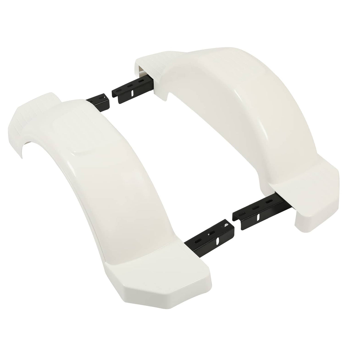 Solidspare Pair L&R Single Axle Trailer Fenders White HDPE For 13" diameter Wheels Tires